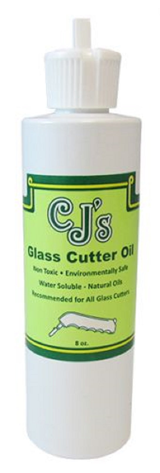 CJ's 8oz. Glass Cutting Oil - Made for All Oil Fed and Dry Wheel Cutters - Makes